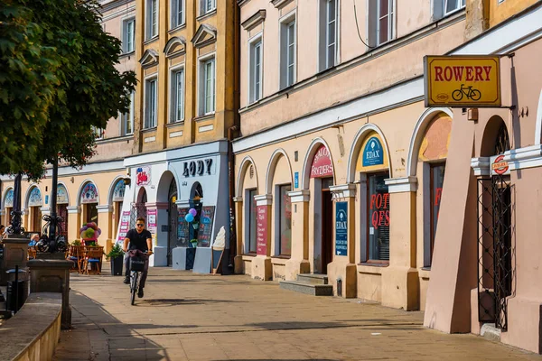 Lublin Polônia Setembro 2018 Lublin Vista Rua Cidade Nascer Sol — Fotografia de Stock