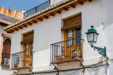 Tarihi ilçe Albaicin Granada, Endülüs, İspanya mimari detaylar.