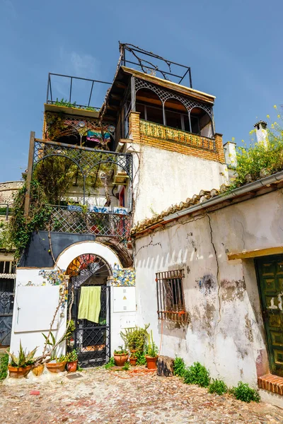 Straßenansicht Des Historischen Viertels Von Albaicin Granada Andalusien Spanien — Stockfoto
