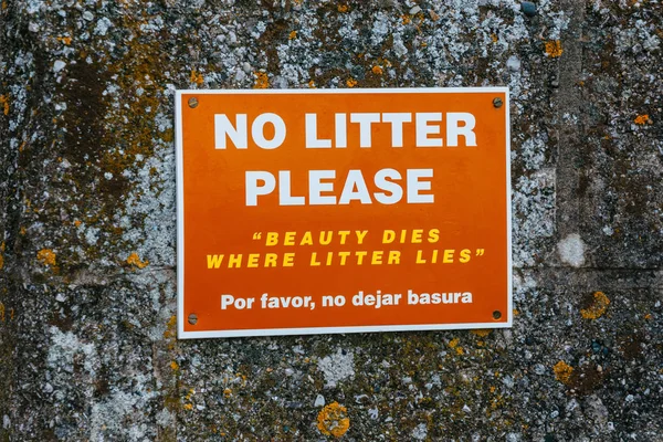 Όχι Σκουπίδια Δημόσια Μέρη Σημάδι — Φωτογραφία Αρχείου