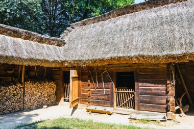 Thatched çatı, Polonya geleneksel kırsal mimari ile eski günlük ev