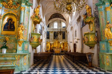 Lublin, Polonya eski şehrin merkezine kilisede, Lublin, Polonya, Eylül 01, 2018:Interior.