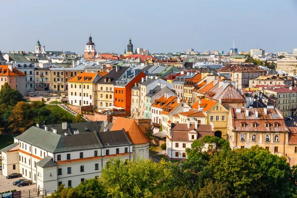 Lublin, Polonya, 01 Eylül 2018: Lublin, Polonya'nın tarihi merkezinin havadan görünümü