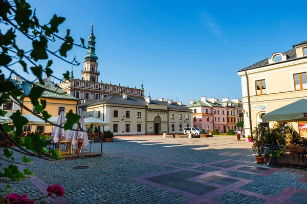 Συντελεστής Σεπτεμβρίου 2018 Μεγάλη Πλατεία Της Αγοράς Στο Ζαμόσκ Πολωνία — Φωτογραφία Αρχείου