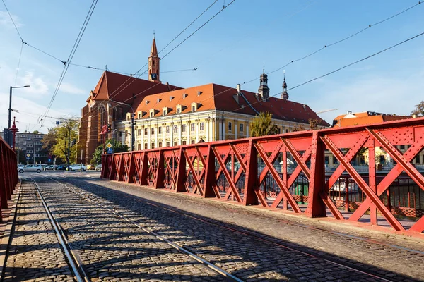 Písek Most Přes Odru Wroclaw Polsko — Stock fotografie