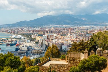Bir güzel bahar günü, İspanya Malaga panoramik ve havadan görünümü