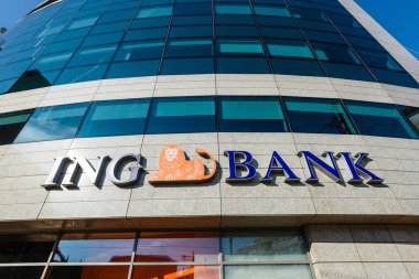 Wroclaw, Polonya, 07 Ekim 2018: ING Bank şube girişi. ING grup Hollanda'da bir çokuluslu bankacılık şirketidir.