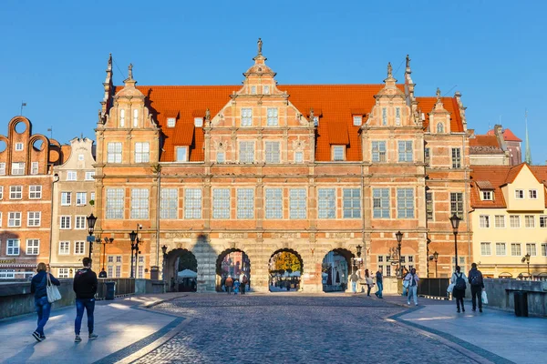 Gdansk Polen Oktober 2018 1500 Talet Gröna Porten Gamla Stan — Stockfoto