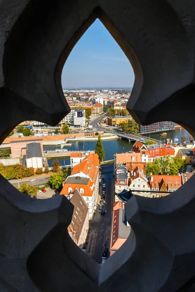 Panoramautsikt Över Den Gamla Staden Wroclaw Polen Fågel Eye Färgglada — Stockfoto