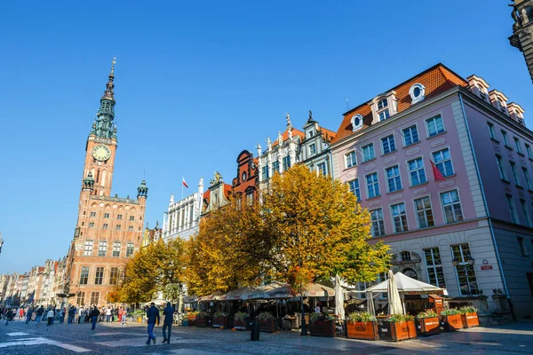 Danzica Polonia Ottobre 2018 Persone Sulla Long Lane Danzica Polonia — Foto Stock