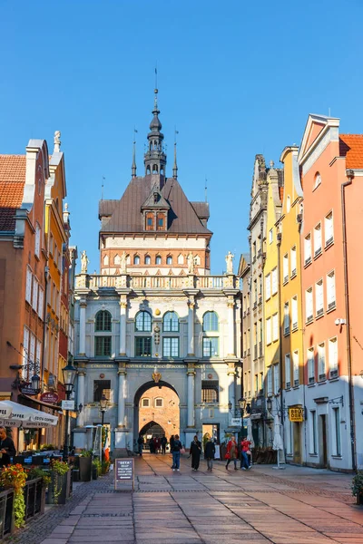 Gdansk Polônia Outubro 2018 Golden Gate Prison Tower Rua Dluga — Fotografia de Stock