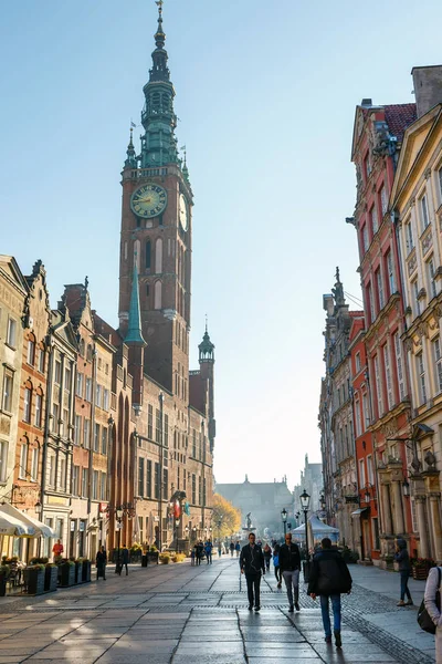 Gdansk Polonya Ekim 2018 Nsanlar Uzun Lane Gdansk Polonya — Stok fotoğraf