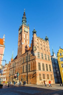 Gdansk, Polonya, 14 Ekim 2018: İnsanlar uzun Lane'de Gdansk, Polonya