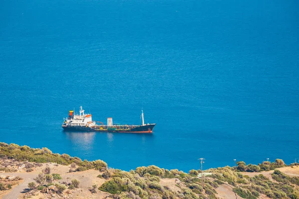 Una Importante Instalación Almacenamiento Petróleo Terminal Ubicada Pequeña Isla Aghios — Foto de Stock
