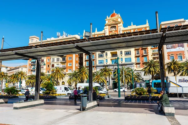 Málaga Espanha Abril 2018 Vista Plaza Marina Málaga Espanha — Fotografia de Stock