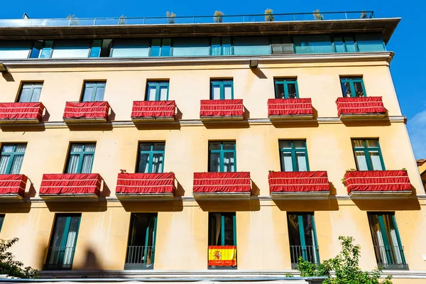 Bunte Fassade Des Gebäudes Historischen Zentrum Von Malaga Spanien — Stockfoto