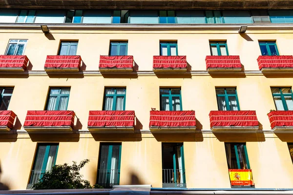 Facciata Colorata Dell Edificio Nel Centro Storico Malaga Spagna — Foto Stock