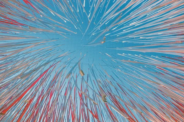 Rüzgar Mavi Gökyüzü Arka Planda Çırpınan Parlak Şeritler — Stok fotoğraf