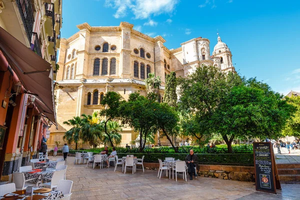 Malaga, İspanya, 03 Nisan 2018: Catedral de la Encarnacion de Malaga 1782 inşa edilmiştir. İspanya en büyük katedralleri biridir