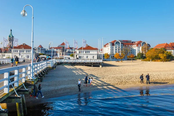 Sopot Polonia Octubre 2018 Vista Del Muelle Madera Más Largo — Foto de Stock