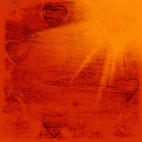 Dekorative Grunge Valentin Hintergrund Mit Herzen — Stockfoto