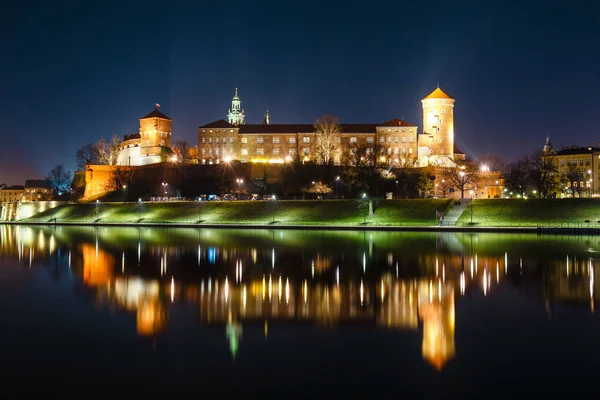 Κάστρο Wawel Κρακοβία Φαίνεται Από Τις Λεωφόρους Του Βιστούλα Κρακοβία — Φωτογραφία Αρχείου