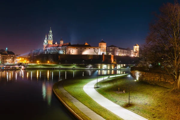 Castello Reale Wawel Visto Altra Riva Della Vistola Cracovia Punto — Foto Stock