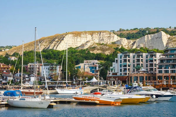 Balchik Bulgaria July 2013 Yachts Boats Moored Marina Balchik City — Stock Photo, Image