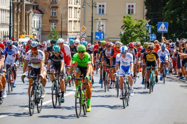 Krakow, Polonya - 29 Temmuz 2017: 74. Tour de Pologne Doğu Avrupa'nın en büyük bisiklet etkinliği