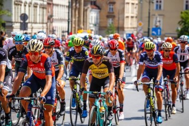 Krakow, Polonya - 29 Temmuz 2017: 74. Tour de Pologne Doğu Avrupa'nın en büyük bisiklet etkinliği
