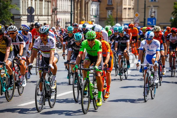 Kraków, Polska-29 lipca 2017: niezidentyfikowany uczestnik 74th Tour de Pologne. Tour de Pologne to największa impreza rowerowa w Europie Wschodniej — Zdjęcie stockowe