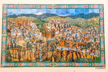 Ronda, İspanya - 05 Nisan 2018: Viajeros romantik gezginlere saygı duruşu