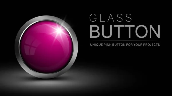 Rózsaszín üveg gomb, web design, és más projektek — Stock Vector