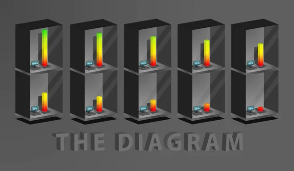 Diagrammet på en skala från 10 till 100 procent — Stock vektor