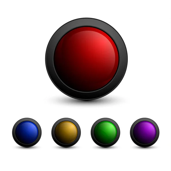 Conjunto de botones de vidrio multicolor — Archivo Imágenes Vectoriales