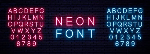 Realistic Neon English Alphabet. — Stock Vector