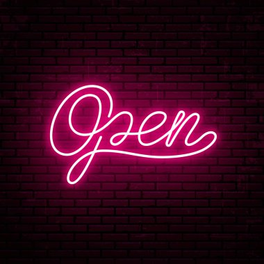 Tabela için açık, vektör neon Yazıtı kroki