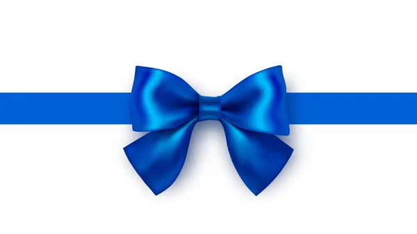 Beautiful blue bow isolated on white background — Stock Vector