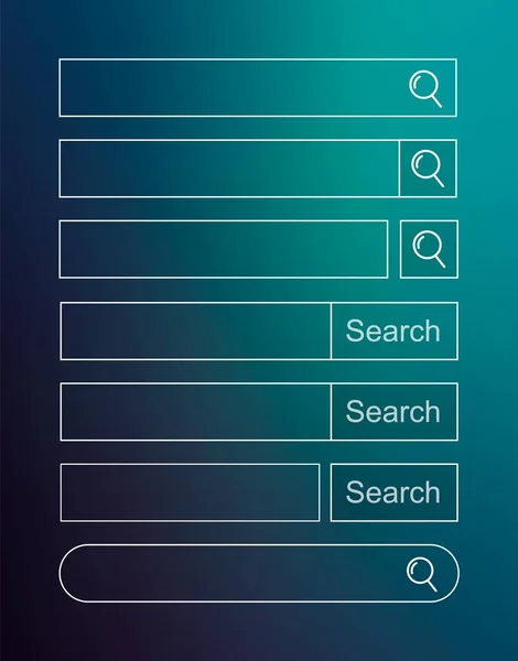 Modèle barre de recherche sur fond bleu — Image vectorielle