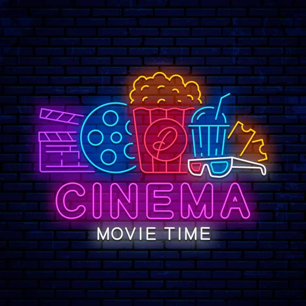 Bright signboard for cinema. — Stock Vector