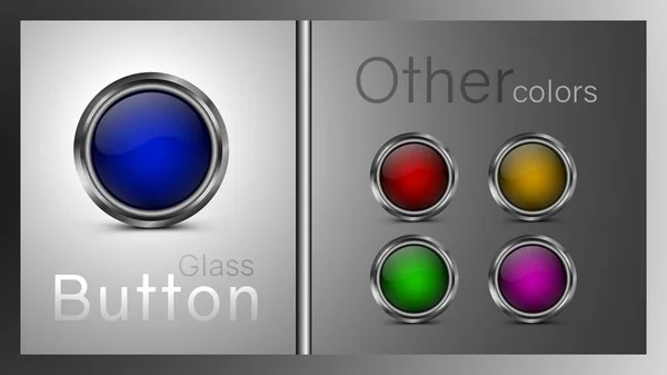 Conjunto de botones de vidrio de colores . — Archivo Imágenes Vectoriales