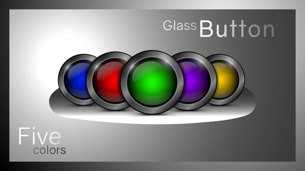 Vector conjunto de botones de vidrio . — Archivo Imágenes Vectoriales