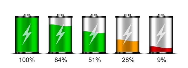 Zestaw wskaźników baterii. — Wektor stockowy