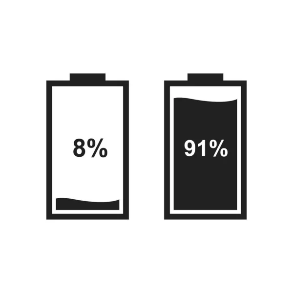 Set of battery level indicator icons. — Stock Vector