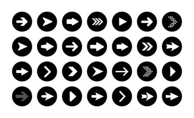 Yuvarlak şekilli vektör ok düğmeleri.