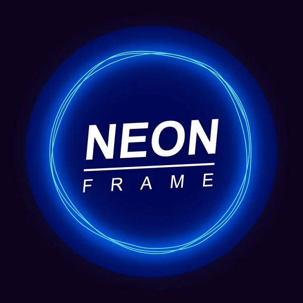 Neon-Rahmen runde Form. — Stockvektor