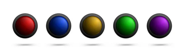 Set of glass vector buttons for web. — Stock Vector