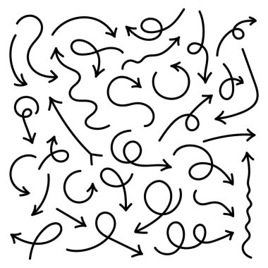 Doodle tarzında oklar. 