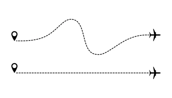 飞机航线虚线. — 图库矢量图片