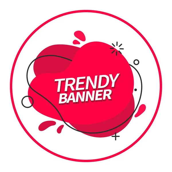 Trendy Memphis style red banner. — Stock Vector